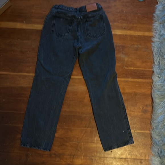 Princess Polly Holly Aymmetric Straight Leg Jean Black Denim - Picture 3 of 3